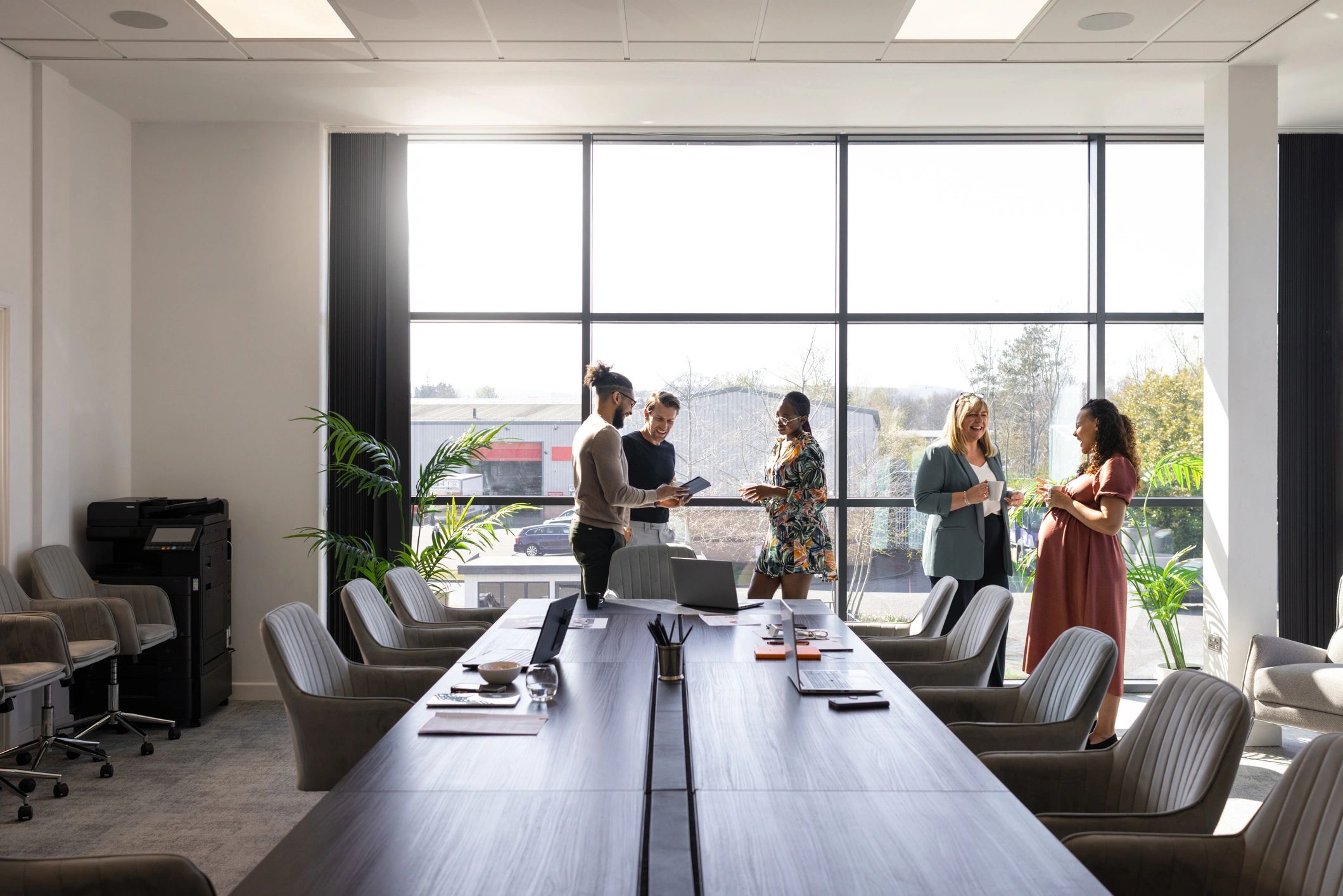 Consultants discussing digital transformation strategy
